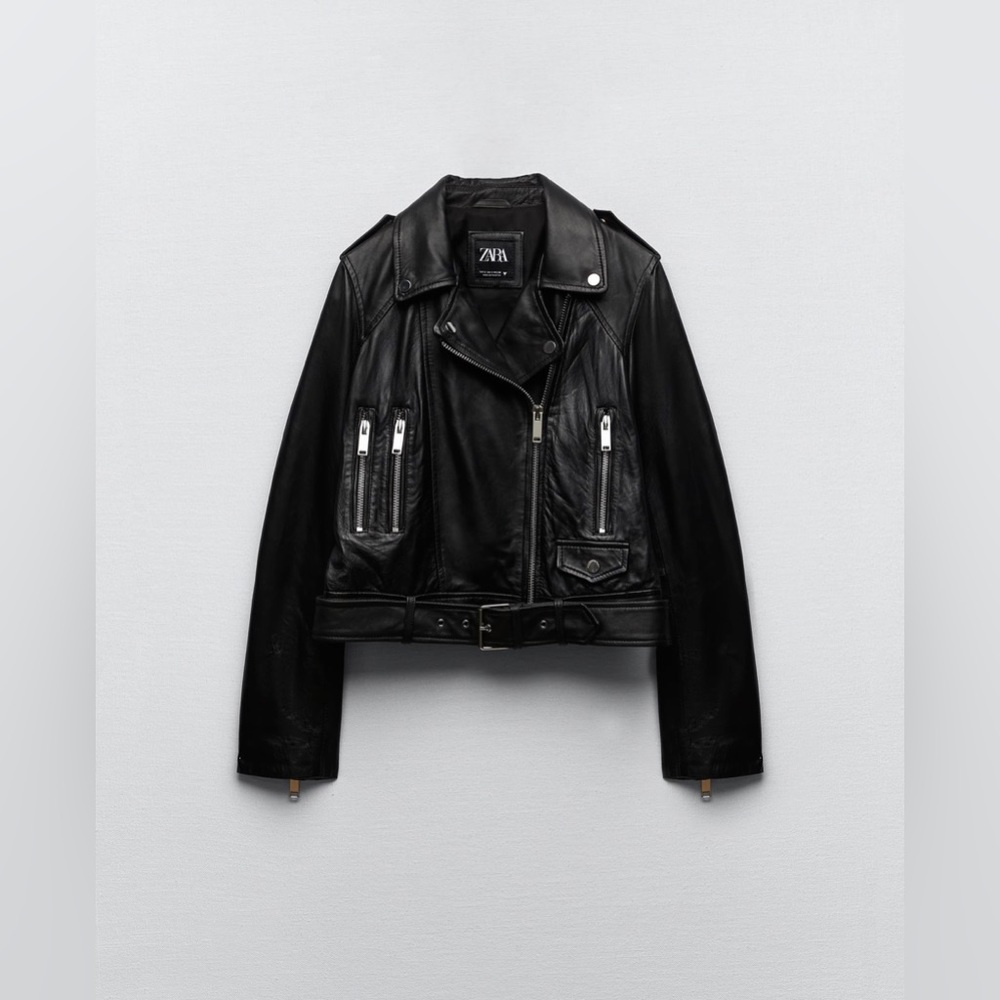 Zara 100% Leather Jacket NWT size XS